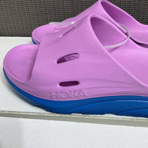 HOKA Ora Recovery Slide 3 Cyclamen/Coastal Sky Men's 12 / Women's 14 NEW - Picture 5 of 8